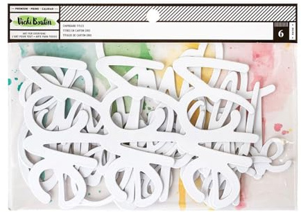 Mixed Media Chipboard Titles - 6 Pack by Vicki Boutin