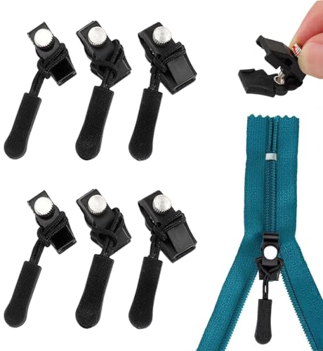 Universal-Reißverschluss, 6 Stück Fix-Reißverschlusszieher und Schieber Ersatz für Jacke, Rucksack, Gepäck, Schlafsack