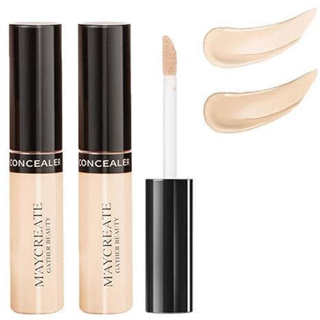 Concealer Full Coverage,2Pcs Concealer Stick Long-lasting,Eye Con-cealer Easy Blend,Brighten&Moisturizer Liquid Con-cealer for Under Eye Dark Circles,Dullness Blemish,Matte Finish(Light White&Neutral)