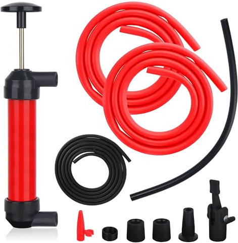 ZDNT Handpumpe Wasser,Wasser Benzin Öl Absaugpumpe,Benzin Absaugpumpe,Ölabsaugpumpe,Siphonpumpe,Manuelle Pumpe,Umfüllpumpe mit 3 Schläuchen für Benzin Diesel,Luftpumpe Aufsätze