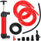 ZDNT Manual Syphon Pump Kit,Hand Water Pump,Fuel Transfer Pump,Oil Extractor Pump,Siphon Pump,Manual Hand Pump,Transfer Pump with 3 Hoses for Gasoline,Oil,Air and Other Fluids,Air Pump Attachments