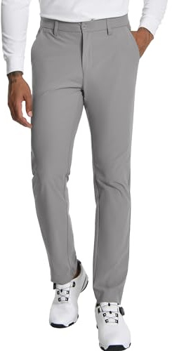 Pioneer Camp Pantaloni da golf da uomo, elasticizzati, traspiranti, lunghi, con elastico in vita e 3 tasche funzionali, grigio., 40 W/32 L
