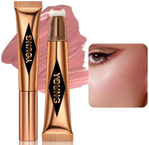 Liquid Blush, Cream Blush Stick, Blushers for Cheeks Make up, Beauty Blush, Liquid Highlighter, Liquid Contour, Liquid Blush Wand, Silky & Long-Wearing, Cream Blusher for Mature Skin (02#Blush, 12ml)