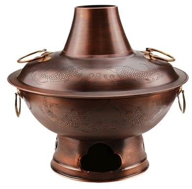 Olla caliente de cobre de Beijing,Olla caliente de estilo chino,Olla caliente de carbón Olla caliente de carbón Olla caliente de cobre de carbón Olla caliente de cobre antigua Olla de cobre comercial(