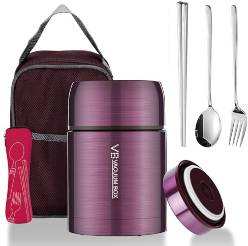 KIMIGO Termos per Alimenti 800 ml, Contenitore Termico per Alimenti Caldi, ciotola termica con coperchio, contenitore termico per bambini, adulti, per conservare zuppe, porridge