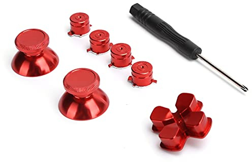 Generic Tumsticka med Metallknapp, Hållbart Utbyte för Gamepad, Moderiktig Design, Beröringskänsla för Spelentusiaster (Röd)