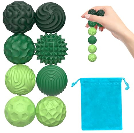 8 Piezas Bolas Magnéticas Anti-Estrés de Silicona, Juguetes Sensoriales con Texturas, Pelotas Táctiles Fidget, Relajación y Concentración, para Aliviar Ansiedad, para Adultos y Niños