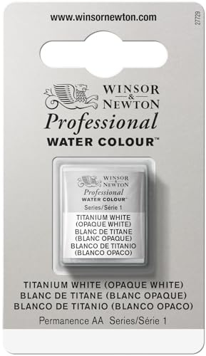 Winsor & Newton Acuarela Profesional - Pintura de Acuarela, Alta Luminosidad, Resistente a la Luz, Calidad de Archivo, 1/2 Godet, Color Blanco De Titanio