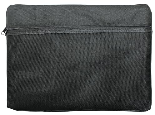 Cathedral Products | A4 Canvas Document Bag with Zip and Outer Mesh Pocket - Black