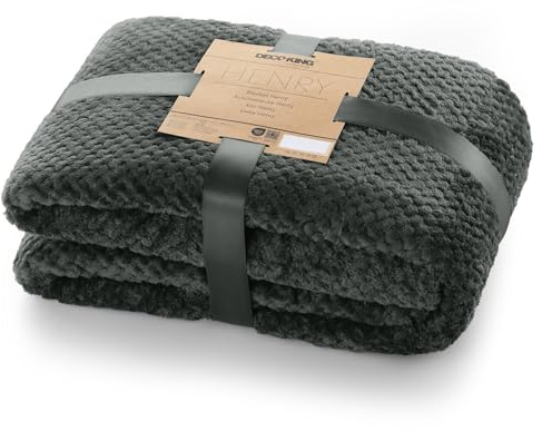 DecoKing Henry Manta de Microfibra 70x150 cm Mantas Polar Extra Suave y Blanda Muy Cómoda Caliente y Ligera Gris Oscuro