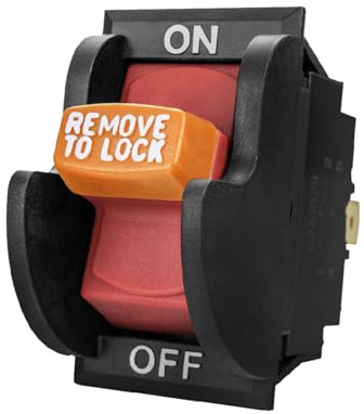 POWERTEC 120V/230V Dual Voltage 16 Amps, On/Off Safety Toggle Switch for Power Tools,Fits Table Saw, Router Table, Drill Press, Bench Saw, Bandsaw (71353)