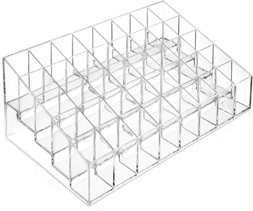 Casafield 40 Slot Acrylic Lipstick & Makeup Organizer - Cosmetic Display Case - Clear