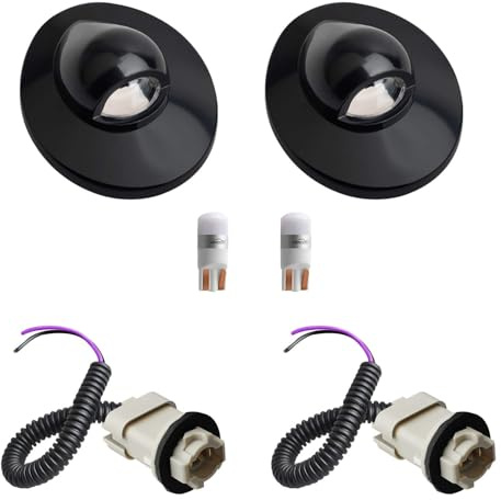 HERCOO LED License Plate Light Lens Lamp Socket Wiring Harness Black Housing Compatible with 1999-2015 F150 F250 F350 F450 F550 Super Duty Bronco Ranger Excursion Expedition