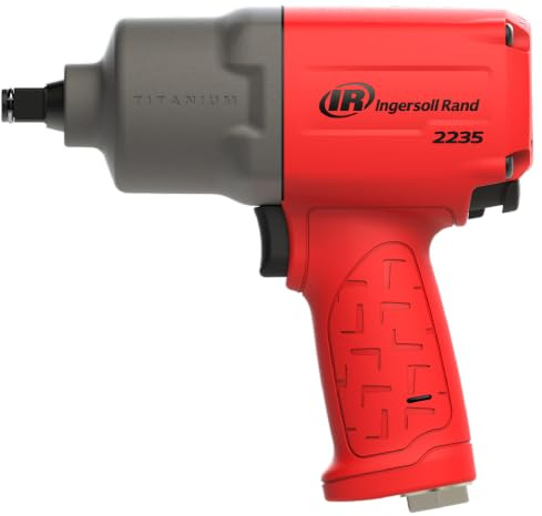 Ingersoll Rand 2235TiMAX-R - Llave de impacto neumática de 1/2 pulgada, diseño ligero de 4.5 libras, potente salida de par de hasta 1 pies-libras, caja de martillo de titanio, control máximo, rojo