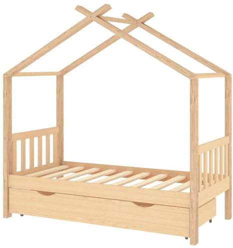 vidaXL Cadre de lit Enfant avec tiroir Bois de pin Massif 80x160 cm
