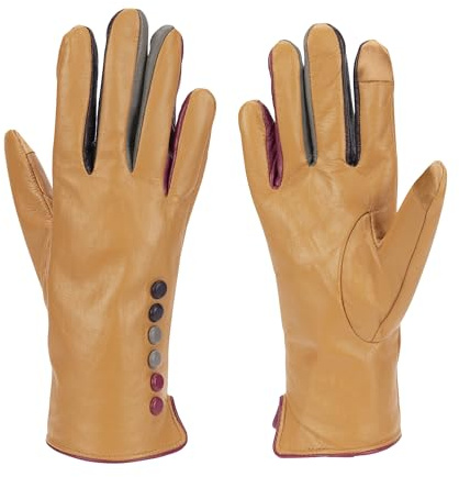 Vera Tucci TIFFANY G01 Originals designer lyxiga läderhandskar – damhandskar vinterhandskar vinterhandskar för kvinnor designhandskar fingerlösa handskar vantar