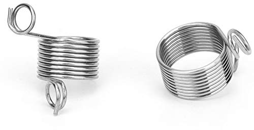 Knitting Rings,Uide Ring Sterling Silver,Norwegian Knitting Thimble,Finger Guide Yarn,Dedal Crochet 2Pcs Stainless Steel Coiled Knitting Thimble Guide Finger Ring Knitting Crafts Tool Accessories