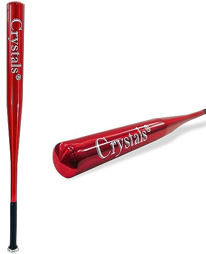 Crystals Aluminium Baseball Bat for Adult Outdoor Training, Practice, 32 or 34 Inch (34 Inch, Red)