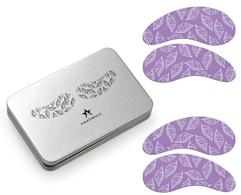 AMATHINGS 2 paia di cuscinetti per occhi riutilizzabili in 100% silicone senza siero, cuscinetti per gli occhi in scatola di alta qualità, cura della pelle contro invecchiamento, borse per gli occhi e