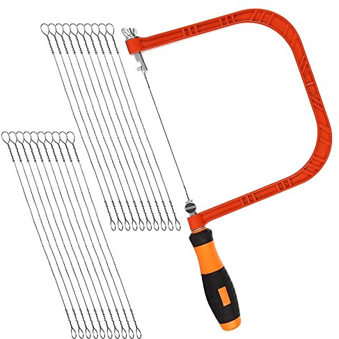 MOLERRI Scie à Chantourner de 6 Pouces, Cadre de Scie à Chantourner et 20 PièCes SéRies Lames de Rechange SuppléMentaires pour Bois, Plastique, Caoutchouc, Etc.