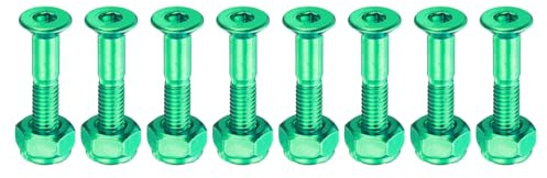PATIKIL 1 Skateboard Hardware Bolt, 8 Set Carbon Steel Truck Mounting Screws Bolts Nuts Set for Skateboard Cruiser, Green