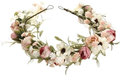 Blommigt Pannband, Blommigt Pannband Justerbar blomkrans krona hårtillbehör | Blomkrans för hår Garland foto rekvisita festdekoration för kvinnor flickor bröllop semester födelsedag scen prestanda