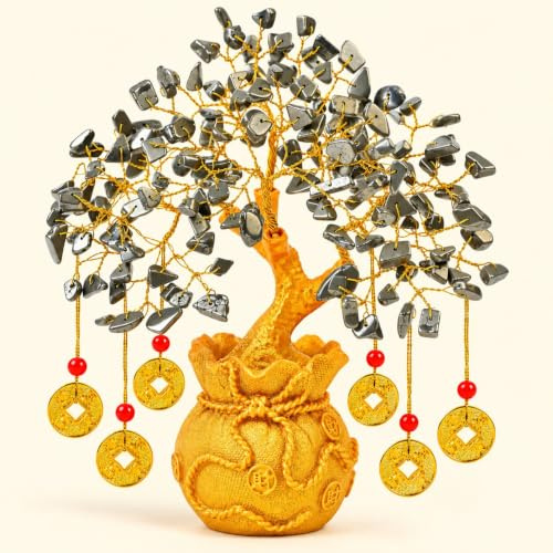 Crocon® Pyrite Crystal Tree For Birthday Gifts For Women & Men | Pyrite Crystal Tree For Birthday Gifts For Women & Men - Home & Office Decor Good Luck Spiritual Gifts For Women, Mum