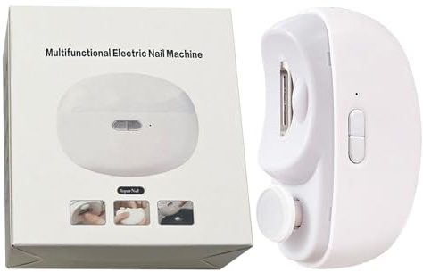 Coupe-ongles automatique avec polisseuse à ongles LED, coupe-ongles de sécurité (blanc) (A)