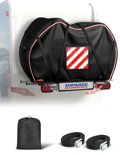 SUPAREE Housse de Protection 3 Velo Exterieur Bache Velo Transport Housse pour Vélo Camping Car 420D Oxford Avec Poche pour Panneau d'avertissement Imperméable pour Voiture Voyages