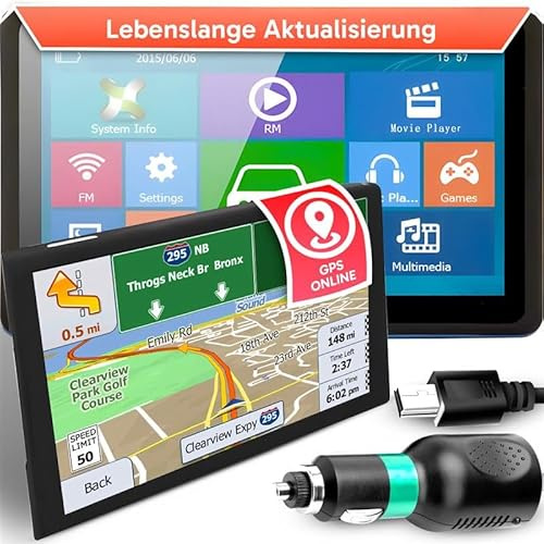 Retoo Navigationsgerät fürs Auto GPS - 9”, 8GB Speicher, Dual-Core 800 MHz, CE 6.0, Touch-Display Tablet-Navi, Multimedia (Video/Musik/Fotos/Spiele), einfache Bedienung, KFZ-Halterung inklusiv