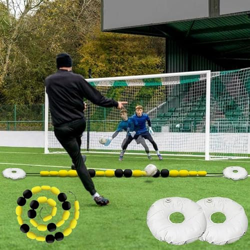 Generico Attrezzatura per L'allenamento dei Portieri di Calcio: Rete Rebounder/Deviatore A Linea Singola con Sacche d'Acqua, Ideale per Agilità, Miglioramento dei Tempi di Reazione(4M)