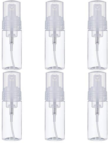FANTESI 6 Pcs Foam Dispenser Bottle, 60ml Plastic Refillable Empty Mini Foaming Shampoo Dispenser Pump Bottles for Travel