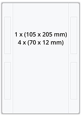 Labelident Versandlabel Set 105 x 205 mm - 1.000 DIN A5 Bögen I Formatgleich mit DHL 910-300-700 Common Label I Für Laserdrucker & Inkjet I Papier matt