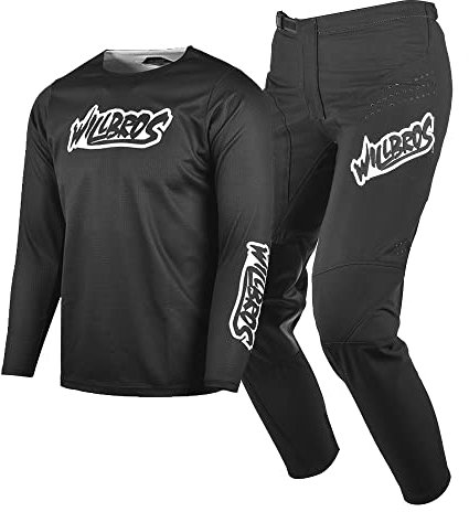 Willbros Jugend Jersey Hose Kombination Kinder MX Motocross Ausrüstungsset Rennbekleidung Off-Road MTB ATV Motorrad Mädchen Schwarz YM