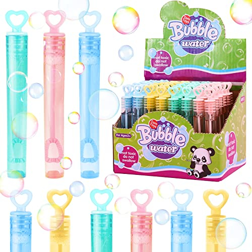 48 Stück Seifenblasen Spielzeug, Seifenblasen Set, Seifenblasen Spielzeug Kinder, Seifenblasen Hochzeit, Seifenblasen Stäbe mit Griff für Taufe Geburtstag Verlobung Valentinstag Gastgeschenk Party (A)