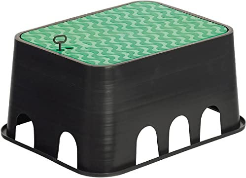 Pozzetto Irrigazione Giardino 640x530x300 mm | Pozzetto rettangolare per 4-7 elettrovalvole o irrigazione interrata | Pozzetto con coperchio per giardino | Cassetta per elettrovalvole e irrigazione