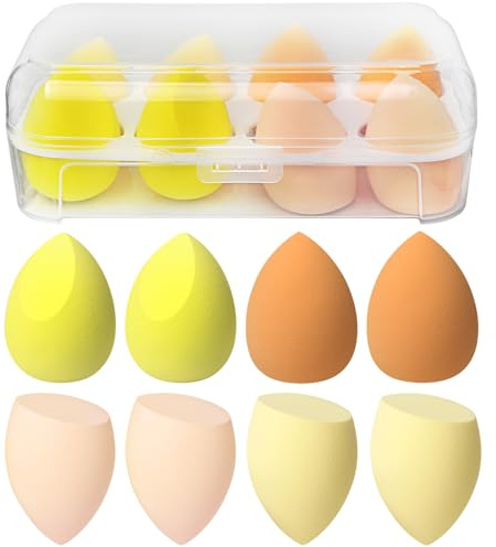 Set di spugne per trucco, 8 pezzi, multicolore (Yellow-8)