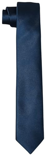 DonDon Krawatten für Herren handgefertigt Seiden-Look 6 cm Krawatte Nachtblau