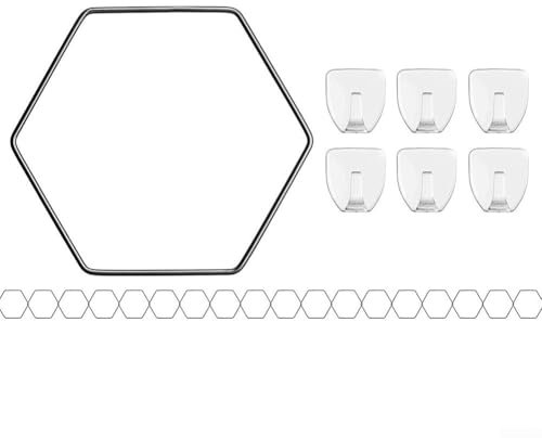 Vilgftyiet Griglie da giardino, set da 18 pezzi, sentiero di arrampicata per piante, impermeabile, resistente al sole, finitura opaca, anelli esagonali, supporto per verdure di edera filodendro Hoyas