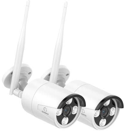 SANNCE Cámaras de vigilancia inalámbricas 4K al aire libre de doble banda WiFi, resistente a la intemperie y ampliable para el sistema de seguridad NVR 4K N98WHG IP66, audio bidireccional