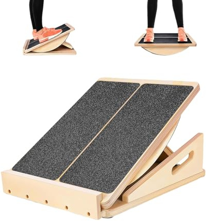 2 En 1 Tabla Inclinada para Estirar Pantorrillas, Tabla Inclinada Ajustable Profesional de Madera, Tabla de Estiramiento de Pantorrilla para Sentadillas, Piernas, Rodillas, TalóN, Tobillo