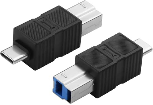 CERRXIAN USB 3.0 Type C Male to Type B Male Connector Adapter 5Gbps USB3.0 C to B Printer Converter for Printer, Scanner, External Hard Drive - 2Pack