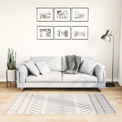 QUAHEAS Matta tvättbar 80 x 150 cm svart och vit halkfri, mjuk sammet, antibakteriell, ljudabsorberande, för vardagsrum, sovrum och kök