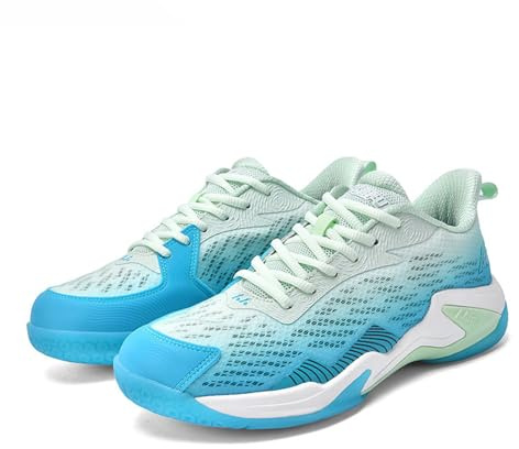 BLBK Chaussures de badminton pour homme, chaussures de squash, chaussures d'intérieur pour différents revêtements de sol, adhérence confortable et ferme, chaussures de volleyball unisexes, Vert