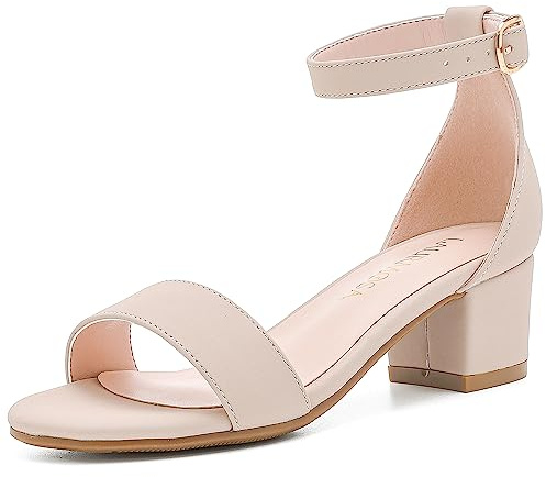 LAURMOSA Girls Sandals Size 2 Nude Kids Sandals Kids High Heels for Girls Party Shoes Flower Girl Shoes for Wedding Big Girl for First Communion Church Easter Dance Formal Graduation (UKL1008NuNude 2)