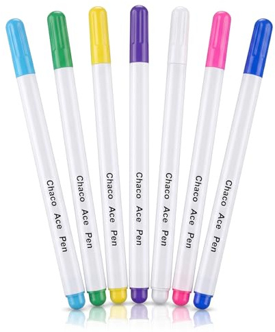 OXDASW 7 Stück Trickmarker Nähen,Schneiderkreide,Stoffstifte Nähen Wasserlöslich,Markierstifte Nähen,Trickmarker Selbstlöschend,Schneiderkreide Stoffmarkierstift,für Kleidungsstücken Schneiderei