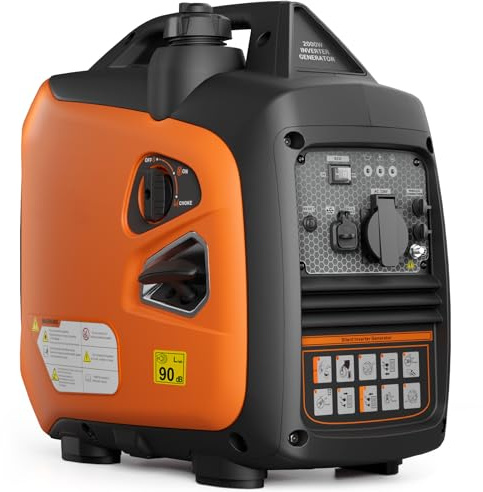 EFURDEN 2400W Portable Inverter Generator, 4-Stroke Petrol Silent Generator with Pure Sine Wave, Parallel Ready for Camping, Caravan, Motorhome, RV & Home Backup