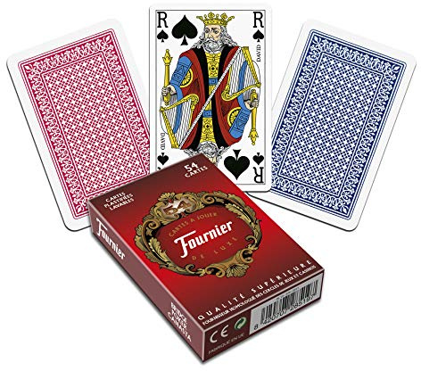 Fournier – Bridge-Karten (54 Stück) – Klassisch – Rot – Tragbar – Für Erwachsene und Teenager – 180+ Jahre – 48+ Jahre