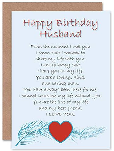 Wee Blue Coo BIRTHDAY HUSBAND LOVE POEM NEW ART GREETINGS GIFT CARD