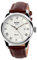 SKMEI Business Herren Armbanduhr mit römischen Ziffern und Lederband Analog Quarz, Silberfarben., Quarzuhren